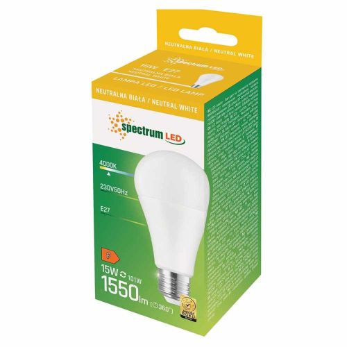Żarówka LED Spectrum A60 15W E27 1550lm 4000K neutralna biała
