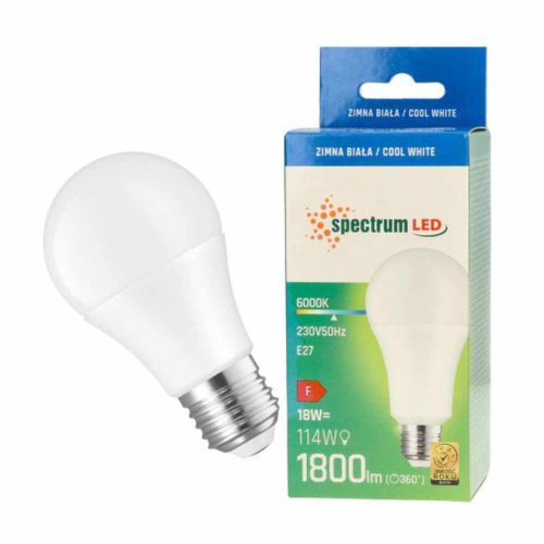 Żarówka LED Spectrum A60 18W E27 1800lm 6000K zimna biała