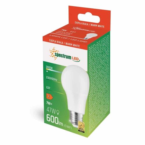 Żarówka LED Spectrum LED E27 7W 600lm 3000K ciepła biała