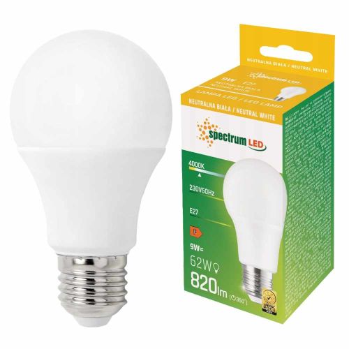 Żarówka LED Spectrum Led GLS E27 9W 230V neutralna biała 4000K