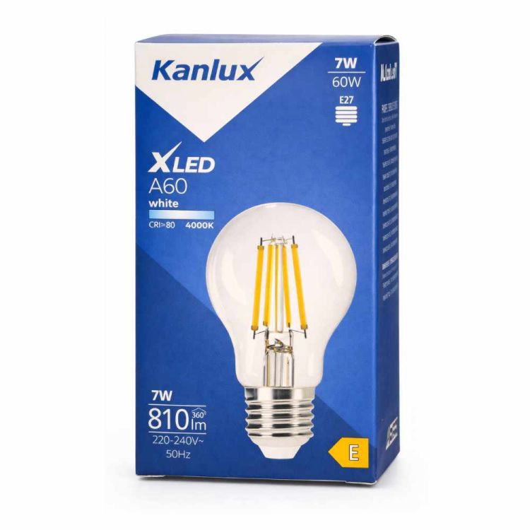 Żarówka LED Kanlux XLED A60 7W E27 neutralna biała 4000K LED filament