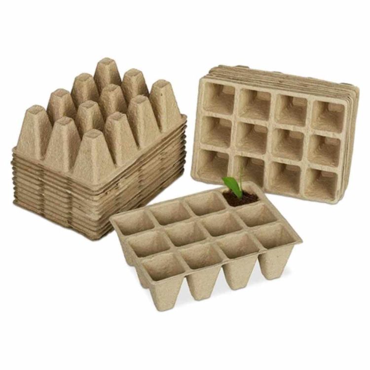 Paletki doniczek torfowych 3x4 15,5x11,5x5 cm biodegradowalne do rozsady zestaw 10 sztuk