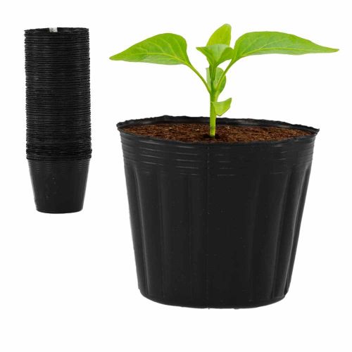 Doniczki do rozsady 7,5x6,7 cm z tworzywa ogrodniczego czarne zestaw 100 sztuk