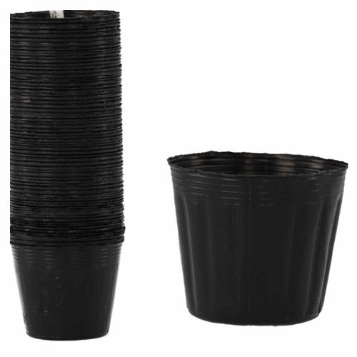 Doniczki do rozsady 7,5x6,7 cm z tworzywa ogrodniczego czarne zestaw 100 sztuk