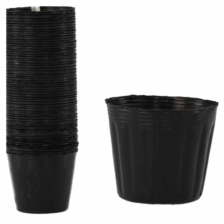 Doniczki do rozsady 7,5x6,7 cm z tworzywa ogrodniczego czarne zestaw 100 sztuk