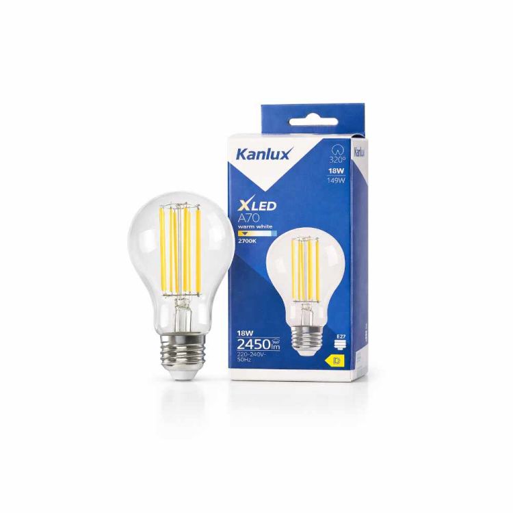 Żarówka LED Kanlux XLED A70 18W 2450lm E27 filamentowa ciepła biała 2700K