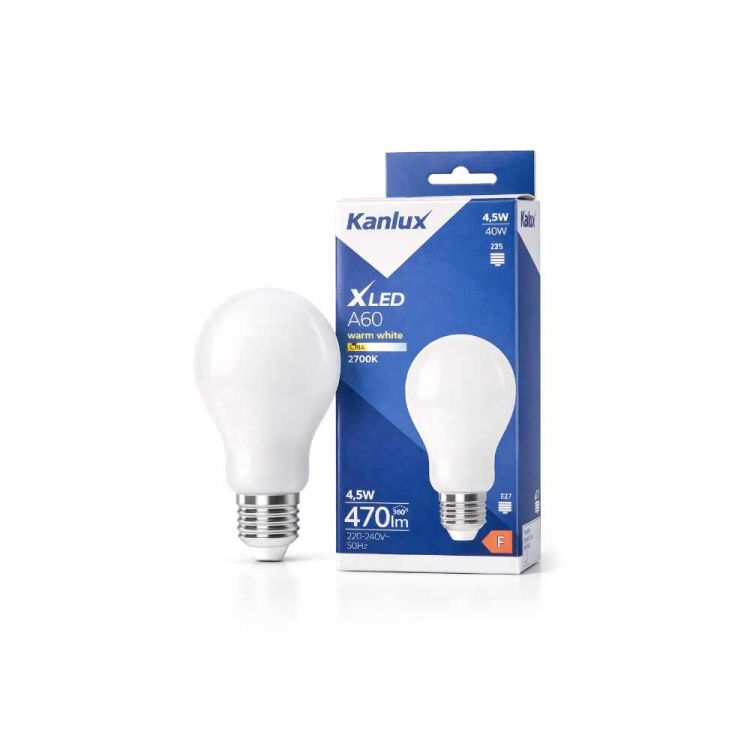 Żarówka LED filamentowa E27 A60 Kanlux 4,5W 470lm 2700K ciepła 320° – zdjęcie 1