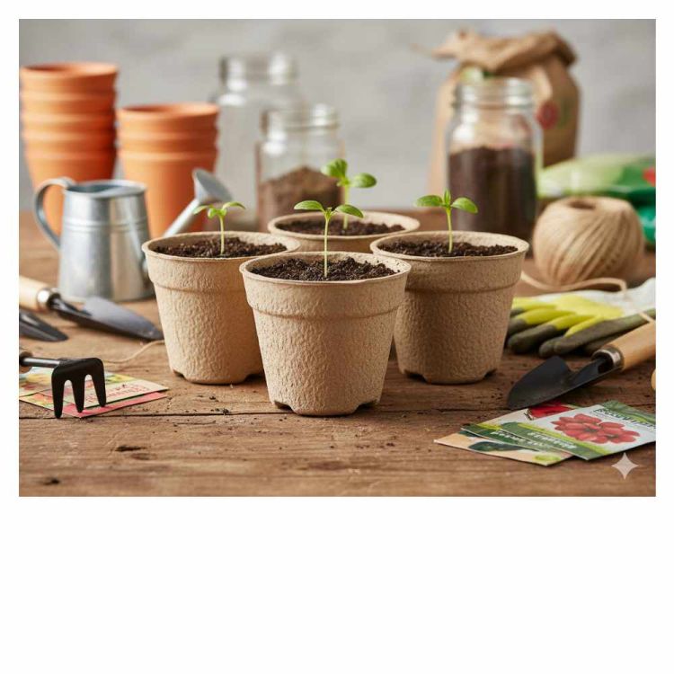 Doniczki torfowe 10 x 10 cm biodegradowalne zestaw 5 sztuk do rozsady