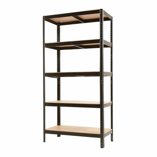 Regał metalowy magazynowy czarny 180x90x40 cm 5 półek 175 kg do garażu i piwnicy