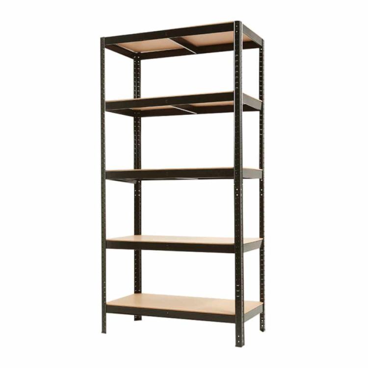 Regał metalowy magazynowy czarny 180x90x40 cm 5 półek 175 kg do garażu i piwnicy