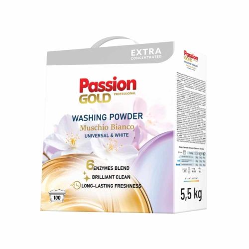 Proszek do prania Passion Gold Muschio Bianco 5,5kg białe jasne 100 prań – zdjęcie 1