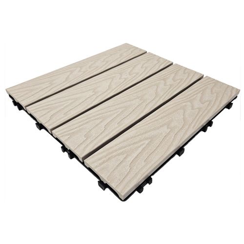 Płytka tarasowa mozaika WPC 30x30 Serpent Tree beżowa modułowa z systemem click na taras i balkon – zdjęcie 2