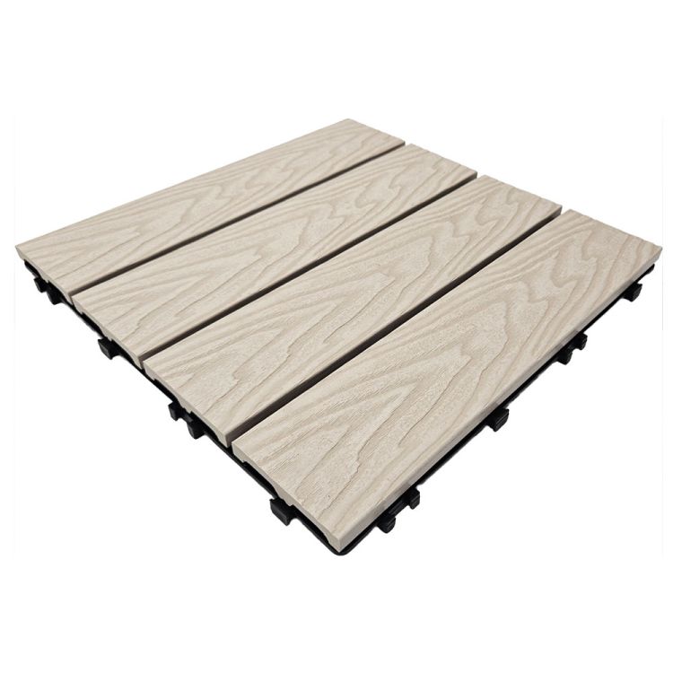 Płytka tarasowa mozaika WPC 30x30 Serpent Tree beżowa modułowa z systemem click na taras i balkon – zdjęcie 2