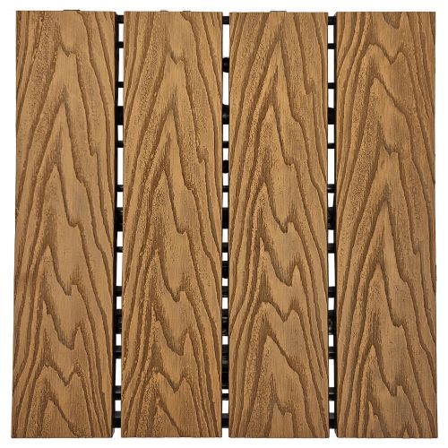 Płytka tarasowa mozaika WPC 30x30 Serpent Tree teak modułowa z systemem click do ogrodu i na balkon – zdjęcie 1