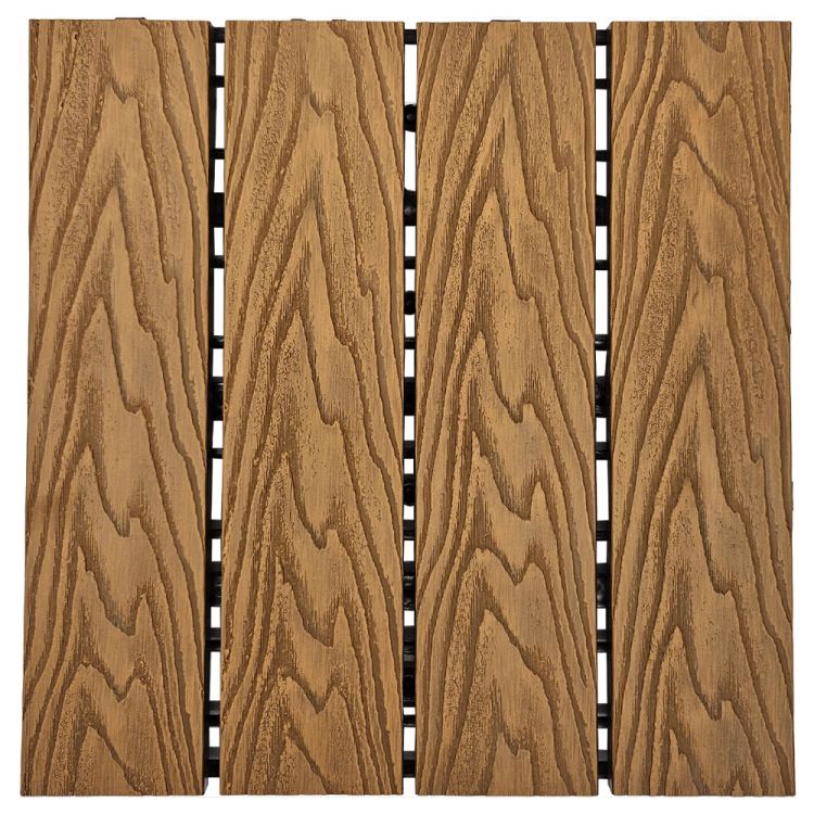 Płytka tarasowa mozaika WPC 30x30 Serpent Tree teak modułowa z systemem click do ogrodu i na balkon – zdjęcie 1