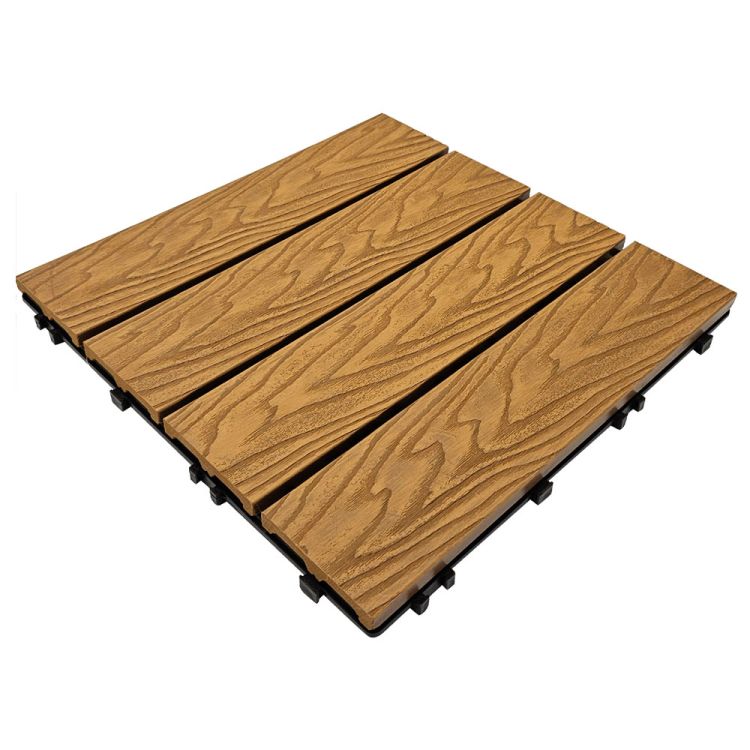 Płytka tarasowa mozaika WPC 30x30 Serpent Tree teak modułowa z systemem click do ogrodu i na balkon – zdjęcie 2