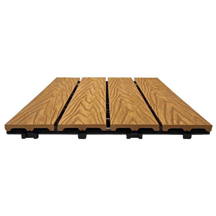 Płytka tarasowa mozaika WPC 30x30 Serpent Tree teak modułowa z systemem click do ogrodu i na balkon – zdjęcie 3