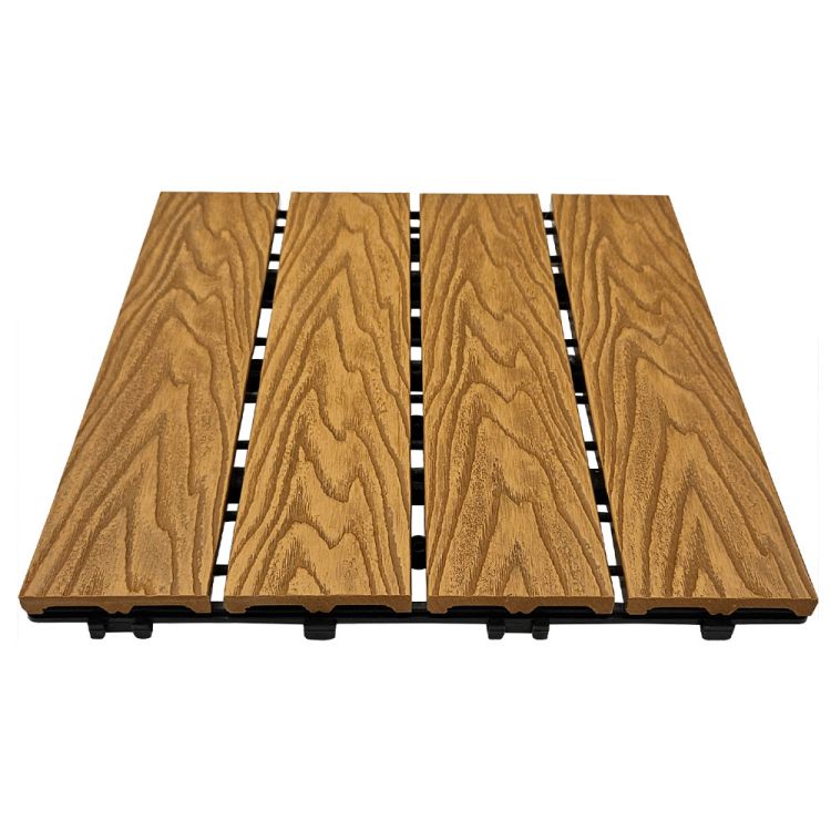 Płytka tarasowa mozaika WPC 30x30 Serpent Tree teak modułowa z systemem click do ogrodu i na balkon – zdjęcie 4