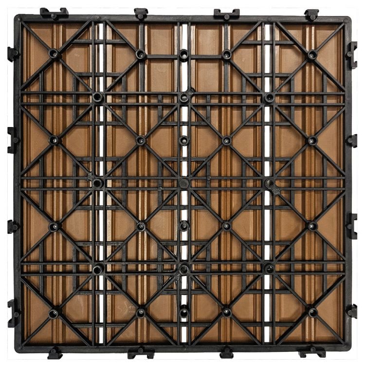 Płytka tarasowa mozaika WPC 30x30 Serpent Tree teak modułowa z systemem click do ogrodu i na balkon – zdjęcie 8