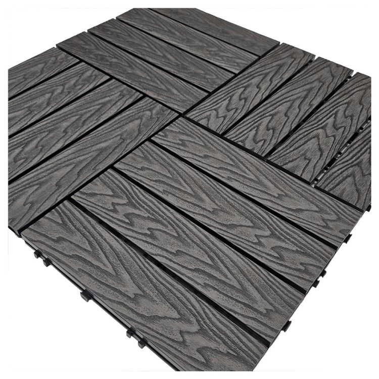 Płytka tarasowa mozaika WPC 30x30 Serpent Tree szara modułowa z systemem click na taras i balkon – zdjęcie 6