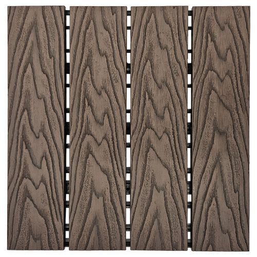 Płytka tarasowa mozaika WPC 30x30 Serpent Tree brązowa modułowa z systemem click do ogrodu i na taras – zdjęcie 1