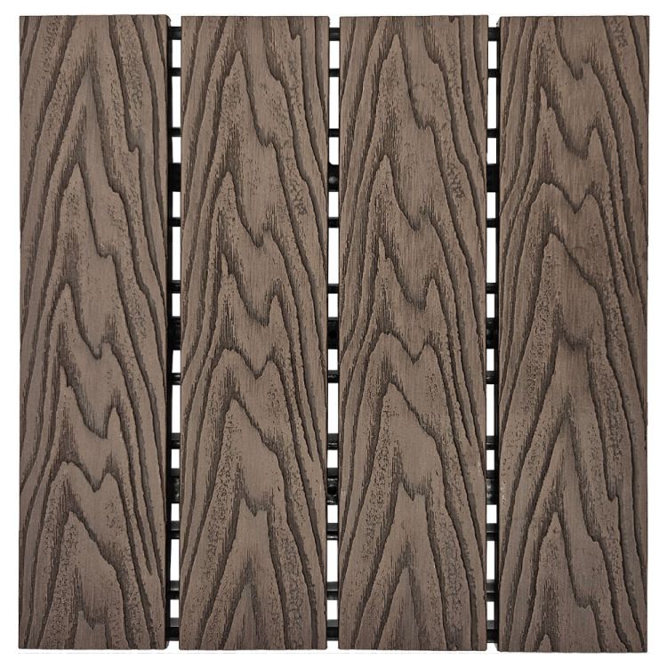 Płytka tarasowa mozaika WPC 30x30 Serpent Tree brązowa modułowa z systemem click do ogrodu i na taras – zdjęcie 1