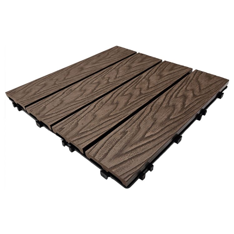 Płytka tarasowa mozaika WPC 30x30 Serpent Tree brązowa modułowa z systemem click do ogrodu i na taras – zdjęcie 2