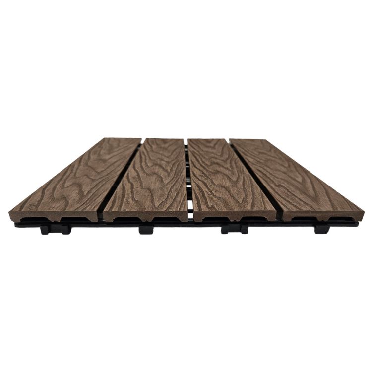 Płytka tarasowa mozaika WPC 30x30 Serpent Tree brązowa modułowa z systemem click do ogrodu i na taras – zdjęcie 3