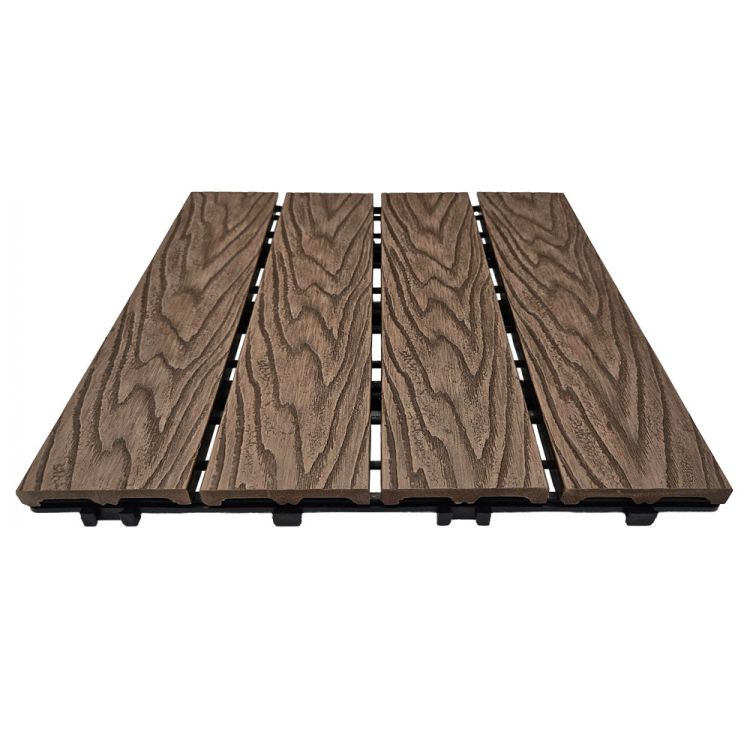 Płytka tarasowa mozaika WPC 30x30 Serpent Tree brązowa modułowa z systemem click do ogrodu i na taras – zdjęcie 4