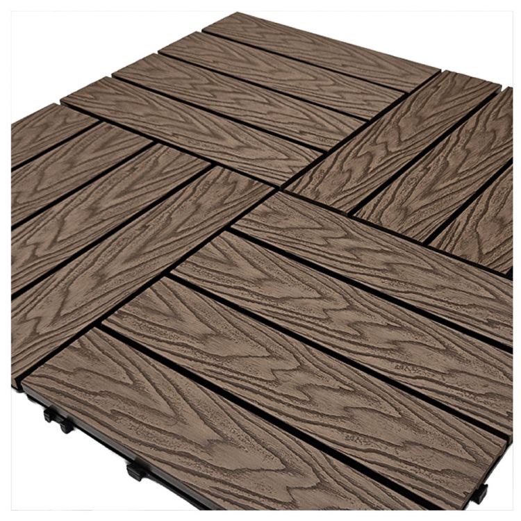 Płytka tarasowa mozaika WPC 30x30 Serpent Tree brązowa modułowa z systemem click do ogrodu i na taras – zdjęcie 6