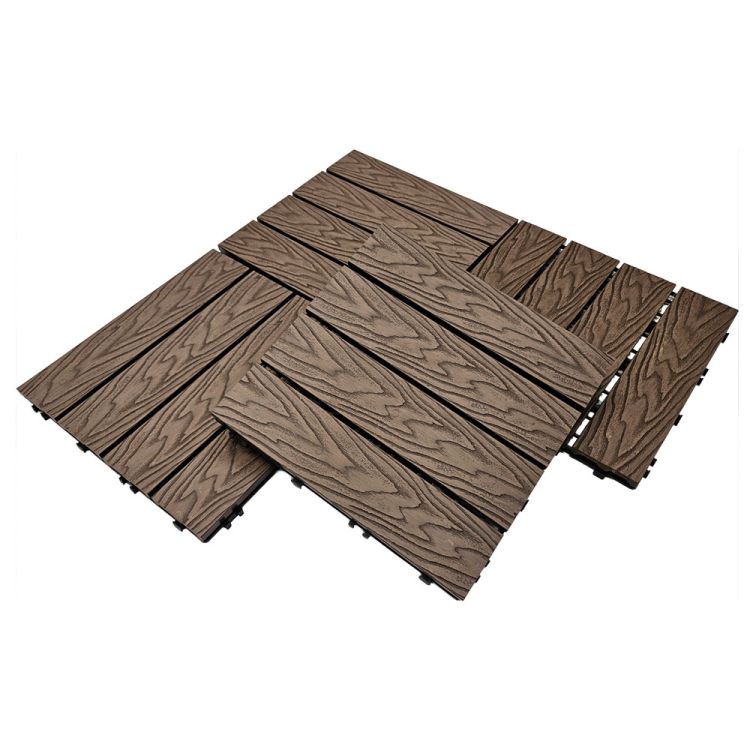 Płytka tarasowa mozaika WPC 30x30 Serpent Tree brązowa modułowa z systemem click do ogrodu i na taras – zdjęcie 7