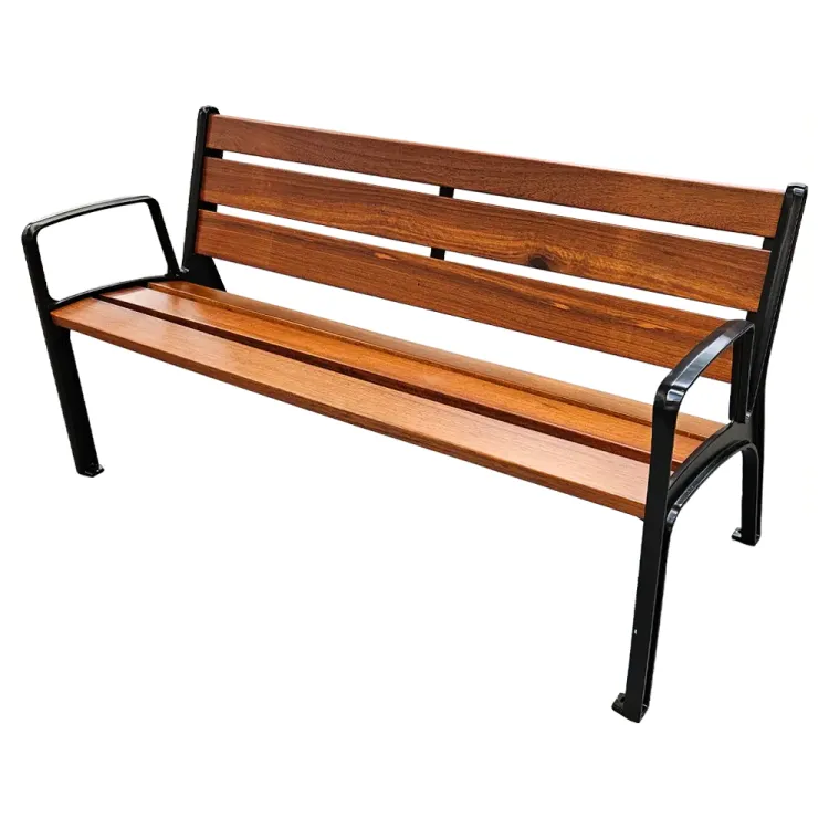 Ławka ogrodowa 150 cm aluminiowa z podłokietnikami z drewnem jatoba Serpent Tree Exclucive