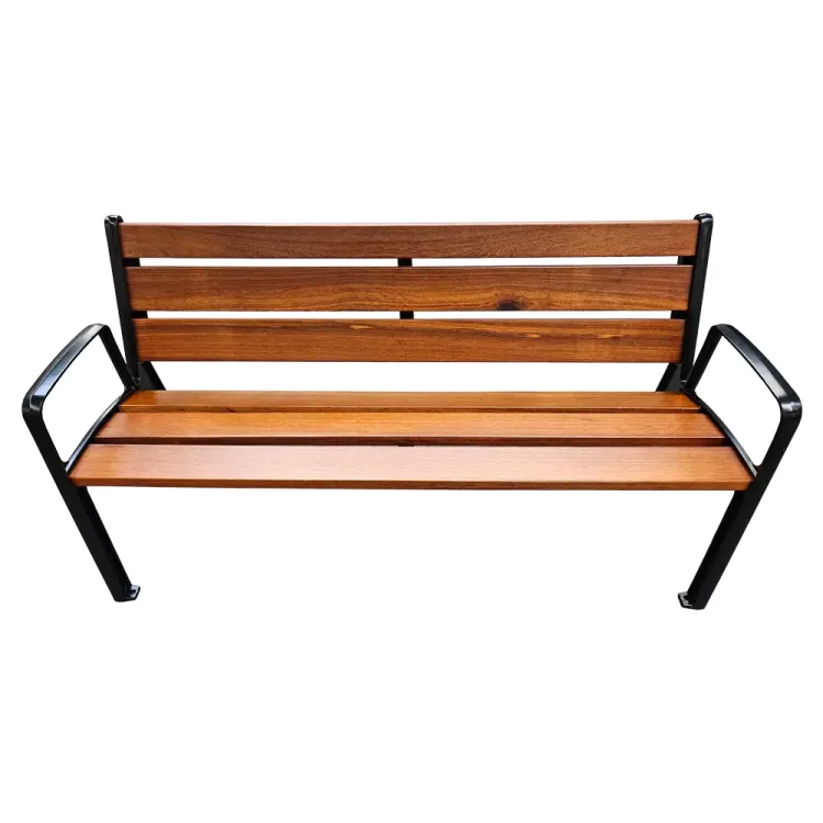 Ławka ogrodowa 150 cm aluminiowa z podłokietnikami z drewnem jatoba Serpent Tree Exclucive
