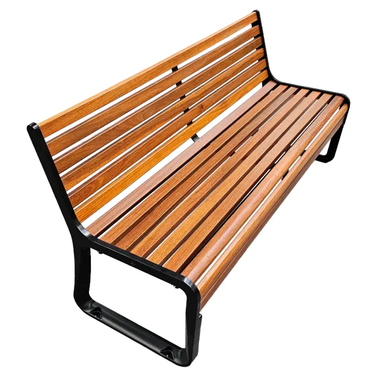 Ławka ogrodowa 150 cm aluminiowa minimalistyczna rama L z drewnem jatoba Serpent Tree Exclucive