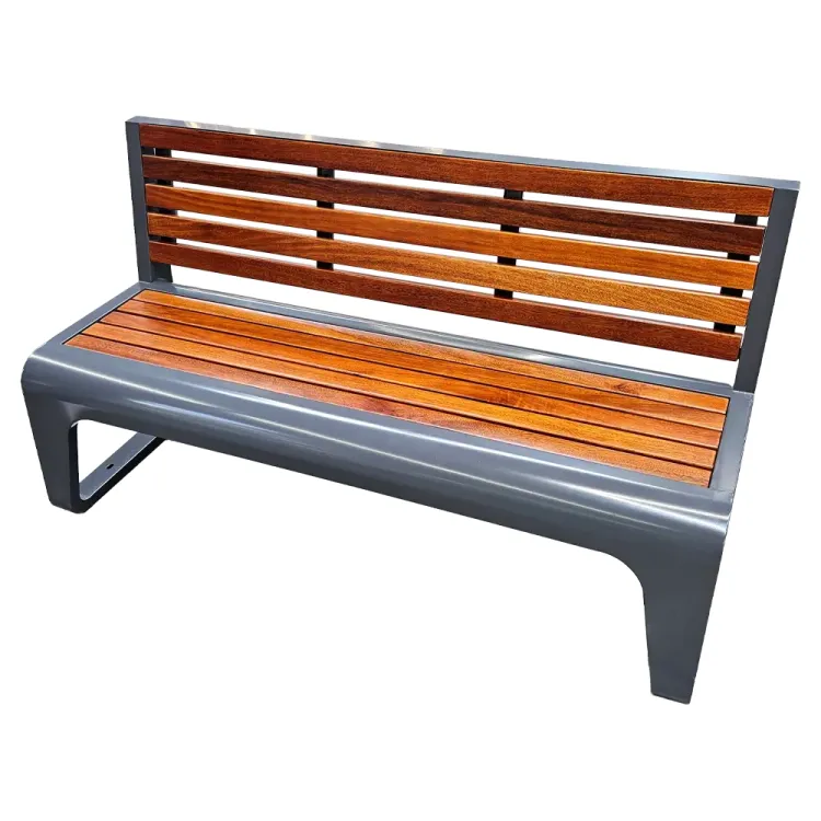 Ławka ogrodowa 150 cm stalowa ocynkowana monolit z drewnem jatoba Serpent Tree Exclucive