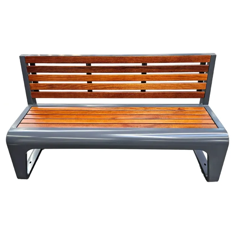 Ławka ogrodowa 150 cm stalowa ocynkowana monolit z drewnem jatoba Serpent Tree Exclucive