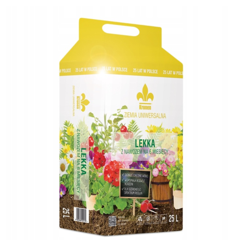 Ziemia Kronen uniwersalna 25L z nawozem na 6 miesięcy lekka do roślin domowych i ogrodowych – zdjęcie 1