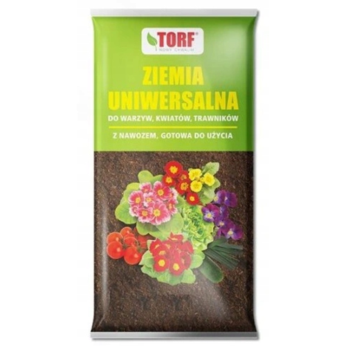 Ziemia uniwersalna Torf 20L z nawozem gotowa do użycia do warzyw kwiatów i trawników – zdjęcie 1
