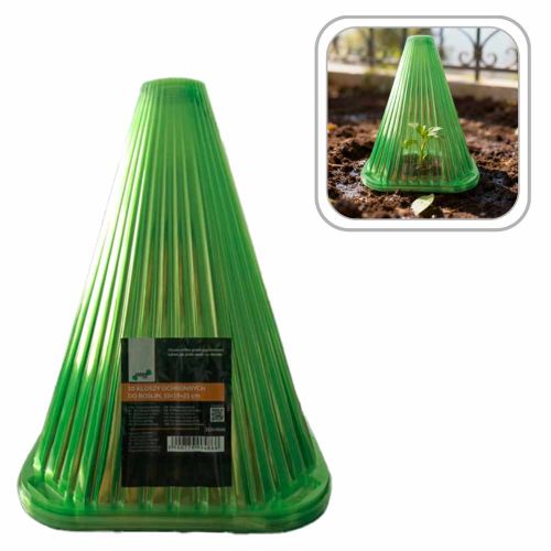 Klosze ochronne ogrodowe 19x19x21cm 10szt Garden Line zielone