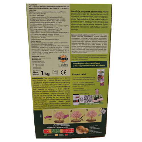 Nawóz mineralny Planta do azalii i rododendronów 1kg granulowany NPK – zdjęcie 2