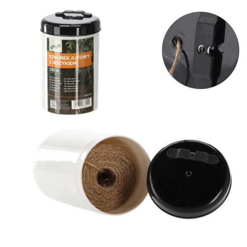 Sznurek jutowy Garden Line  100m z nożykiem w pojemniku