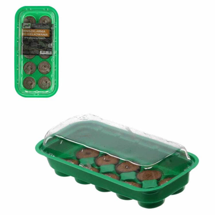 Miniszklarniа kiełkowania 10 krążków torfowych Garden Line