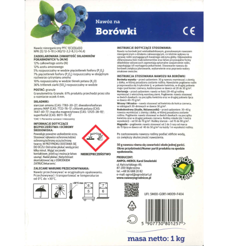 Nawóz mineralny Ogród Start na borówki 1kg granulat NPK