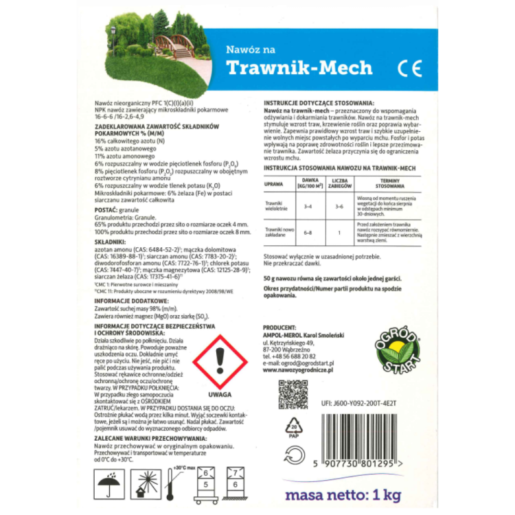 Nawóz mineralny Ogród Start na Trawnik-Mech 1kg 35m2 – zdjęcie 2