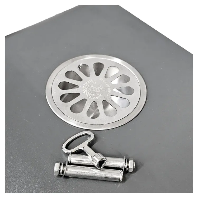 Kosz na śmieci ogrodowy szary 55L stal nierdzewna z popielniczką i drewnem jatoba Serpent Tree Exclusive