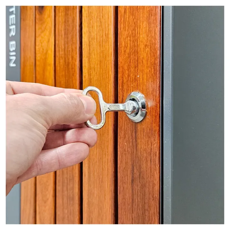 Kosz na śmieci ogrodowy szary 55L stal nierdzewna bez popielniczki z drewnem jatoba Serpent Tree Exclusive