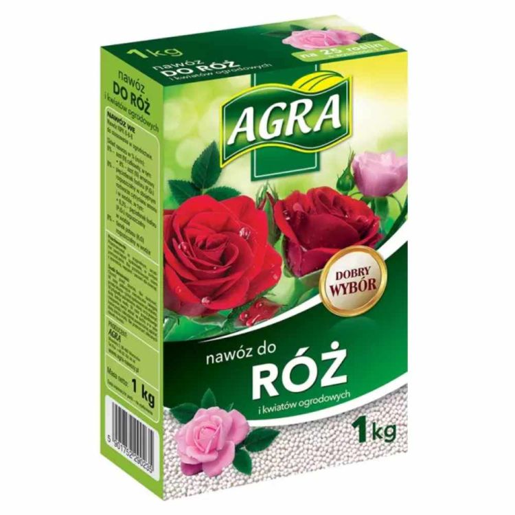 Nawóz granulowany Agra do róż i kwiatów ogrodowych 1kg mineralny NPK 8-8-10