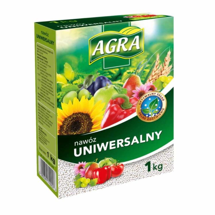 Nawóz granulowany Agra uniwersalny 1kg mineralny NPK 10-5,5-10 do roślin ogrodowych