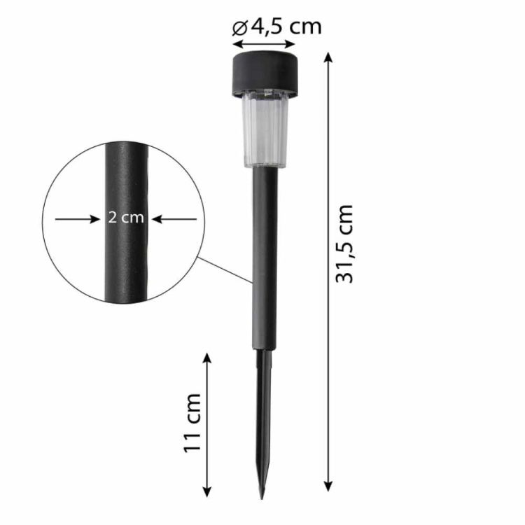Lampa solarna ogrodowa Iskra LED Ø4,5cm czarna – zdjęcie 4
