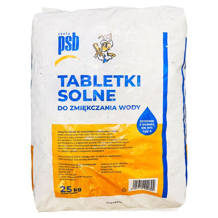 Sól tabletkowa PSB 25kg do zmiękczania wody zgodna z EN-973 typ A – zdjęcie 2